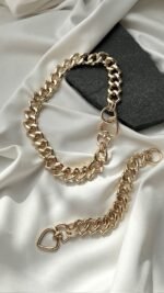 Connection Contemporary set, Necklace + Bracelet, (golden tone) - Image 2
