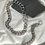 Connection Contemporary set, Necklace + Bracelet, (silver tone)
