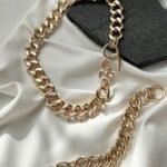 Connection Contemporary set, Necklace + Bracelet, (golden tone)