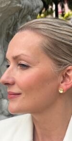 SOLÉA, Gold Stud Earrings.  (24 K GOLD PLATED) - Image 2